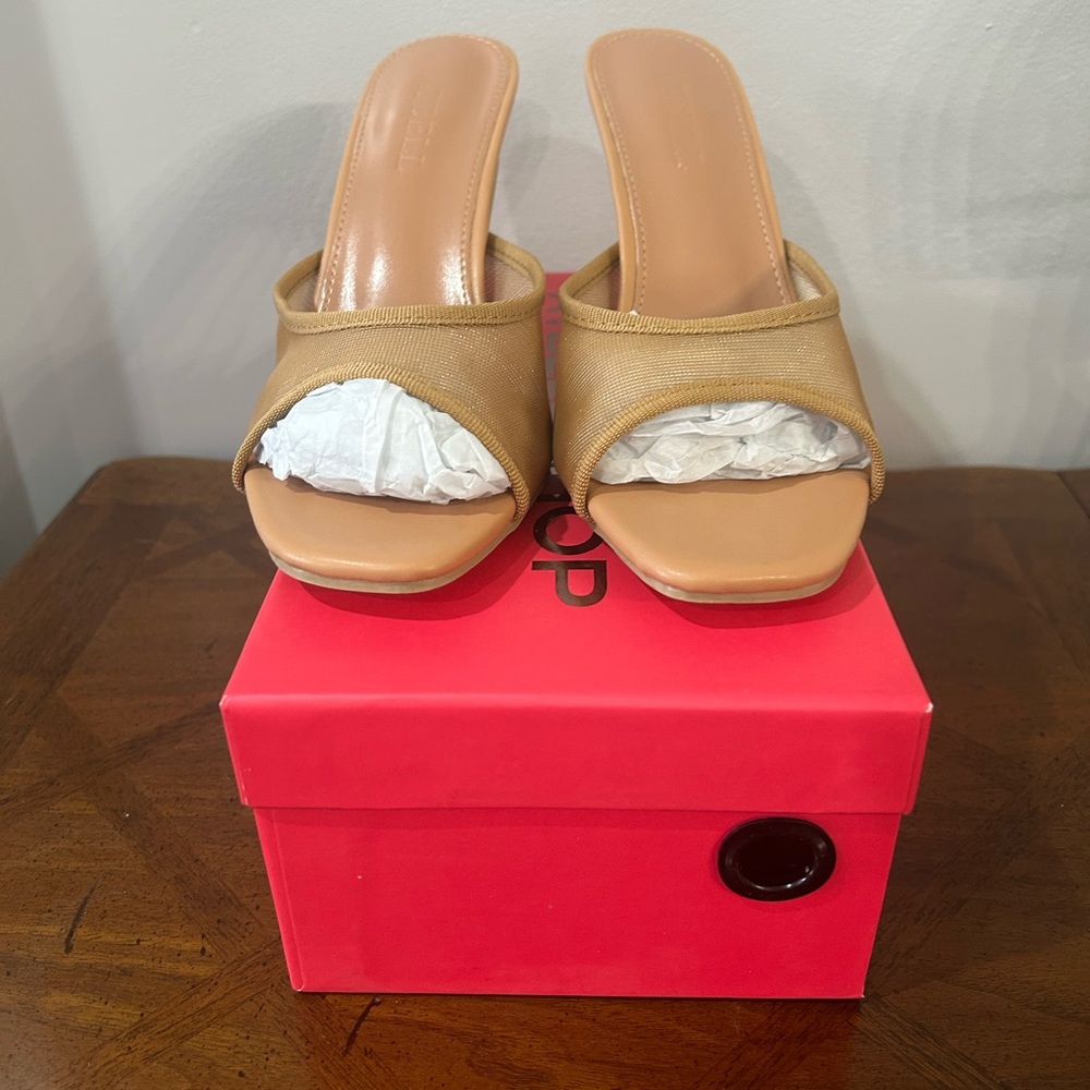 🛍️ ATBELL Neutral Mesh High Heels Nude Mules – Size 8 - Picture 2 of 7
